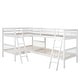 preview thumbnail 8 of 13, Wonderful L-Shaped Bunk Bed for 4 can be Divided into 2 L-Shaped Bunk Beds with Built-in Ladder and Safety Guardrails
