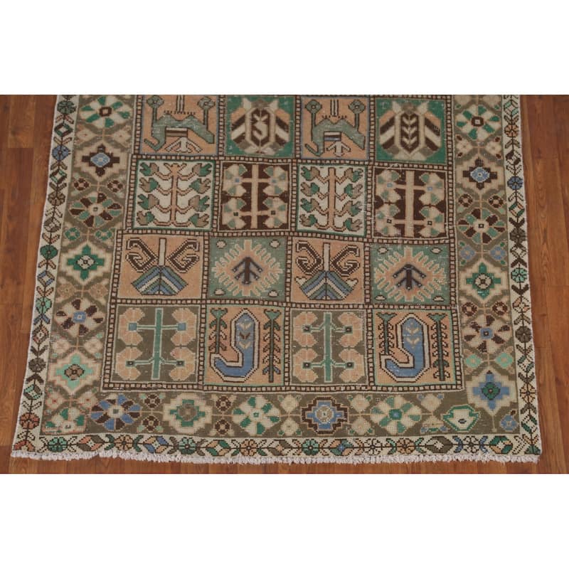 Garden Design Bakhtiari Persian Vintage Rug Hand-Knotted Wool Carpet - 5'1"x 9'7"