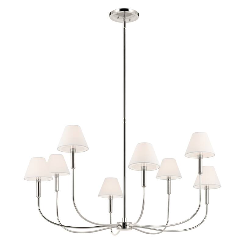 Eadie 41.25 Inch 8 Light Chandelier in Polished Nickel