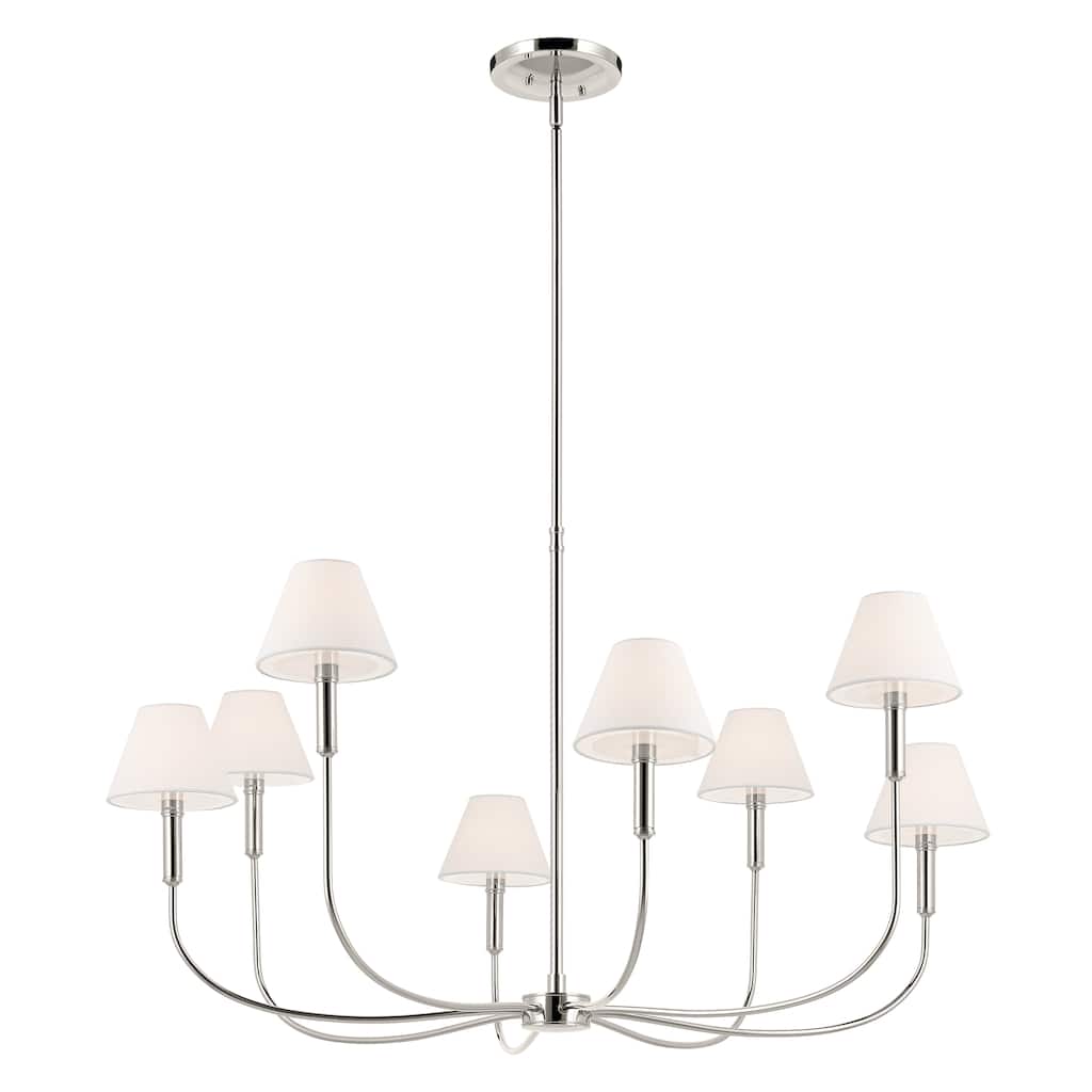 Eadie 41.25 Inch 8 Light Chandelier in Polished Nickel