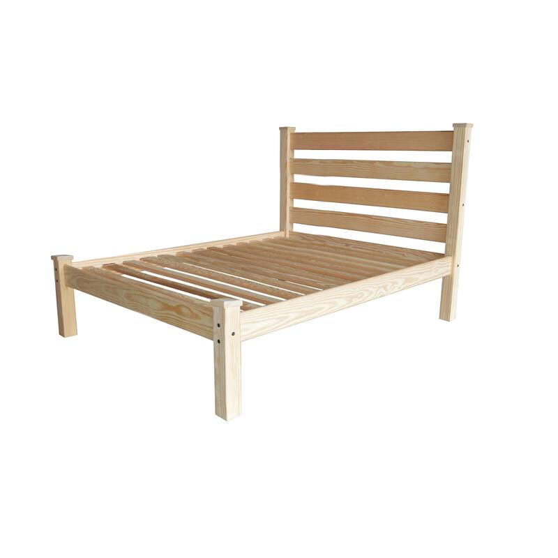Homestead Unfinished Solid Pine Queen Platform Bed - UNFINISHED