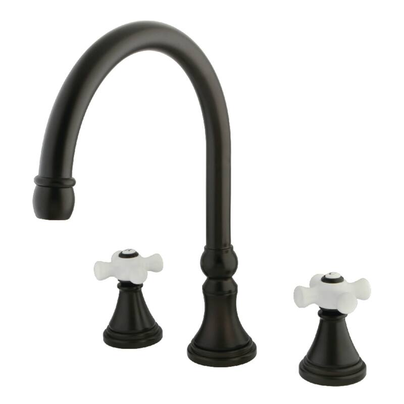 Kingston Brass Governor Widespread Deck Mounted Roman Tub Filler with