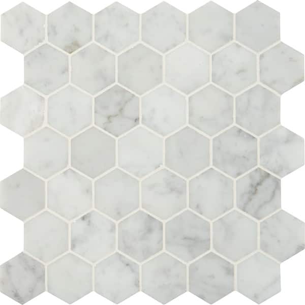 Msi Smot 2hexp Carrara White 2 X Hexagon Mosaic Tile Msi Smot 2hexp Carrara White 2