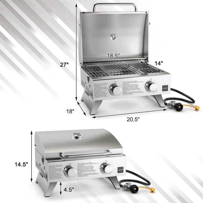 Costway 20,000 BTU Portable Gas Grill with Lid & Handle Top - See Details