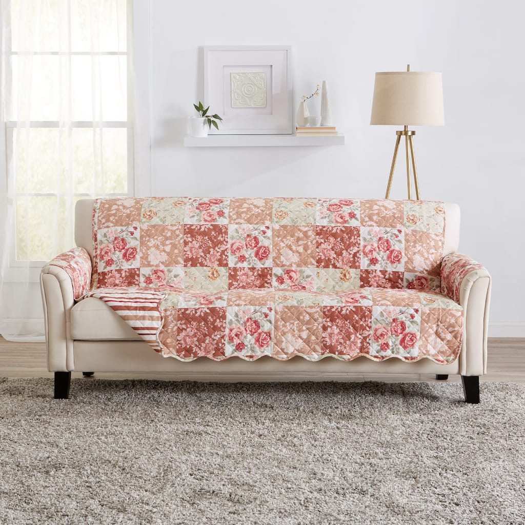 Linery & Co. Floral Patchwork Reversible Pet Furniture Protector
