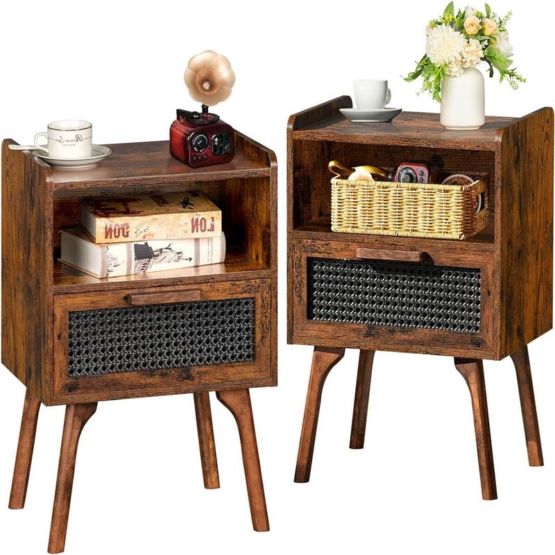 Nightstands Set of 2 - Brown