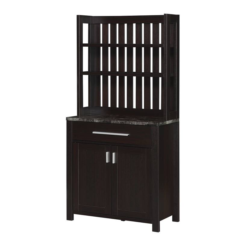 Convenience Concepts Sawyer 1 Drawer Wine Bar with Storage Cabinet and Shelves