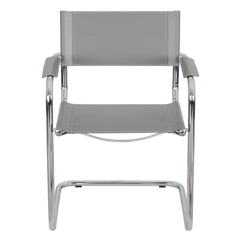 Breuer Chair Company Mart Stam Cantilever Armchair Arm Chair w/ Chrome Frame (Various Bonded Leather Colors)