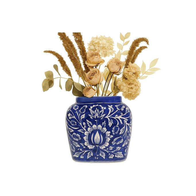 Home&Manor Ceramic Large Blue Vase
