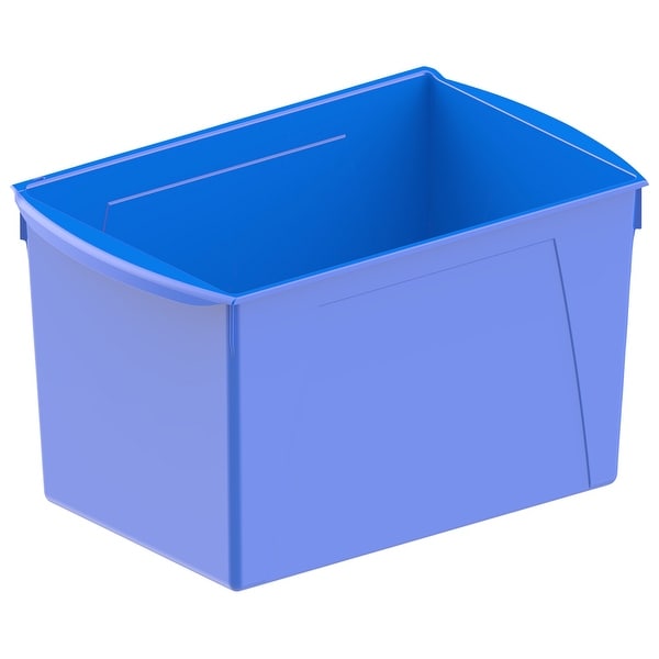 Storex Interlocking Book Bins, Double Wide, 14-1/2 x 9-1/5 x 7 Inches, Blue