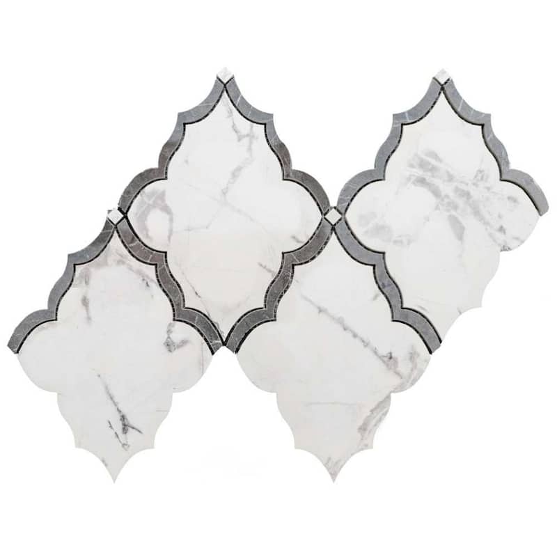 Stately Hudson 9.5x15 Porcelain Arabesque Mosaic Tile - Floor, Wall, Backsplash