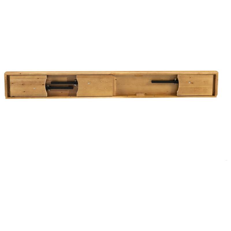 8' x 12" Antique Rustic Solid Pine Folding Farm Bench with 3 Legs