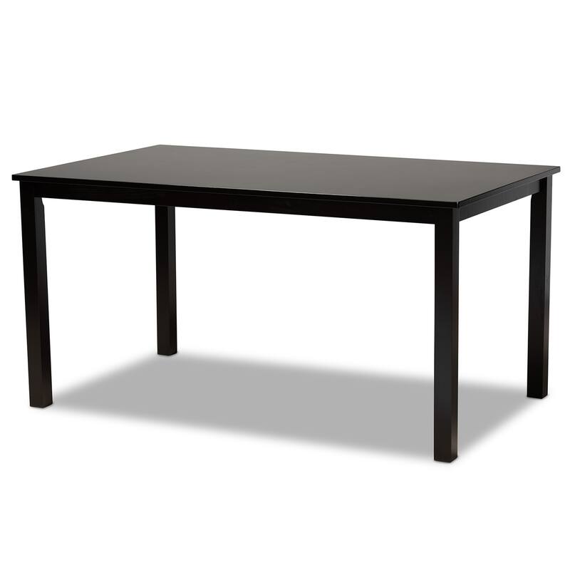 Modern 6-Piece Dining Set - Sand Fabric & Dark Brown Wood Table & Chairs