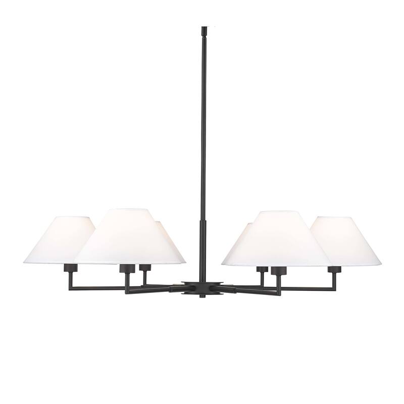 Z-Lite 744-44R Leila 6 Light 44" Wide Chandelier - Matte Black