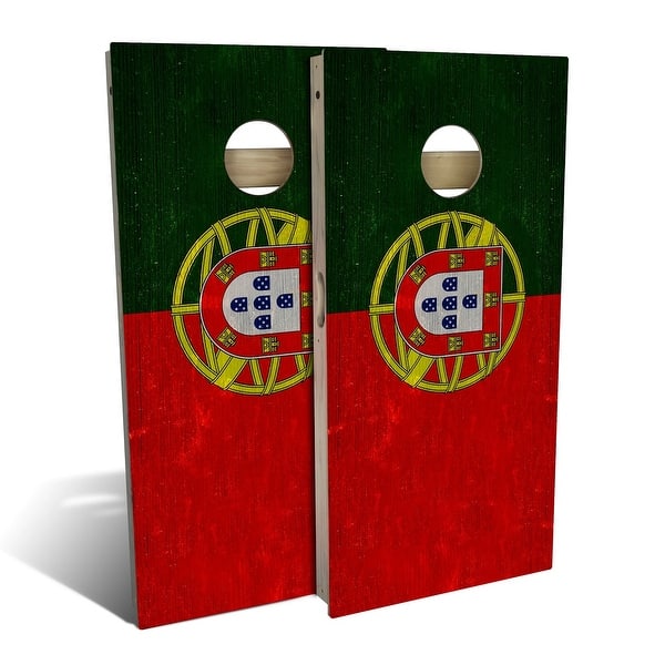 slide 2 of 9, Portugal Flag Outdoor Cornhole Board Set