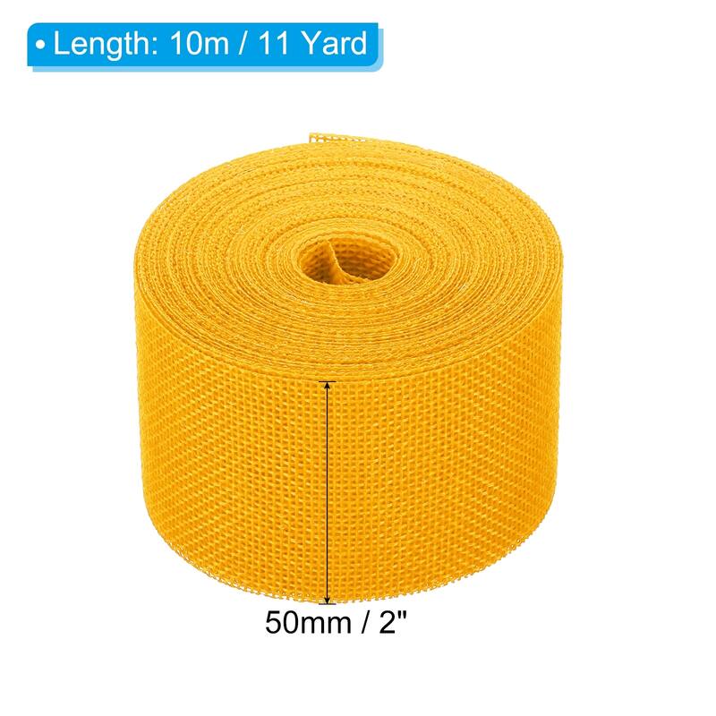 2pcs 2" Wide 11 Yards Burlap Fabric Ribbon Jute Crafts Roll Wrapping - Yellow