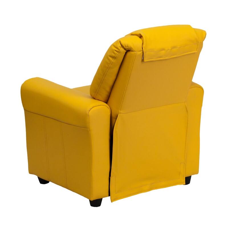 Contemporary Kids Recliner with Cup Holder and Headrest - 24"W x 21.5" - 36.5"D x 27"H