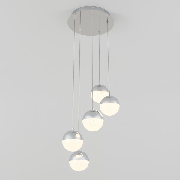 Artika Sparkle 5 Light LED Pendant Ceiling Light Chrome