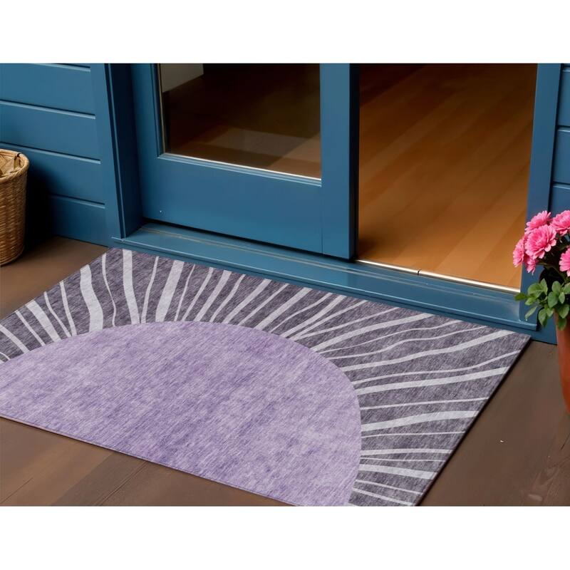 HomeRoots Abstract Transitional Rectangle Outdoor Rug - 3' x 5'