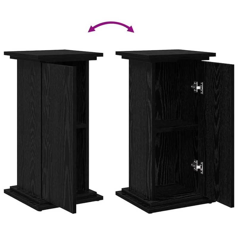 vidaXL Display Stand Black Oak 31 x 30 x 60 cm Engineered wood - 12.2 x 11.8 x 23.6 inch