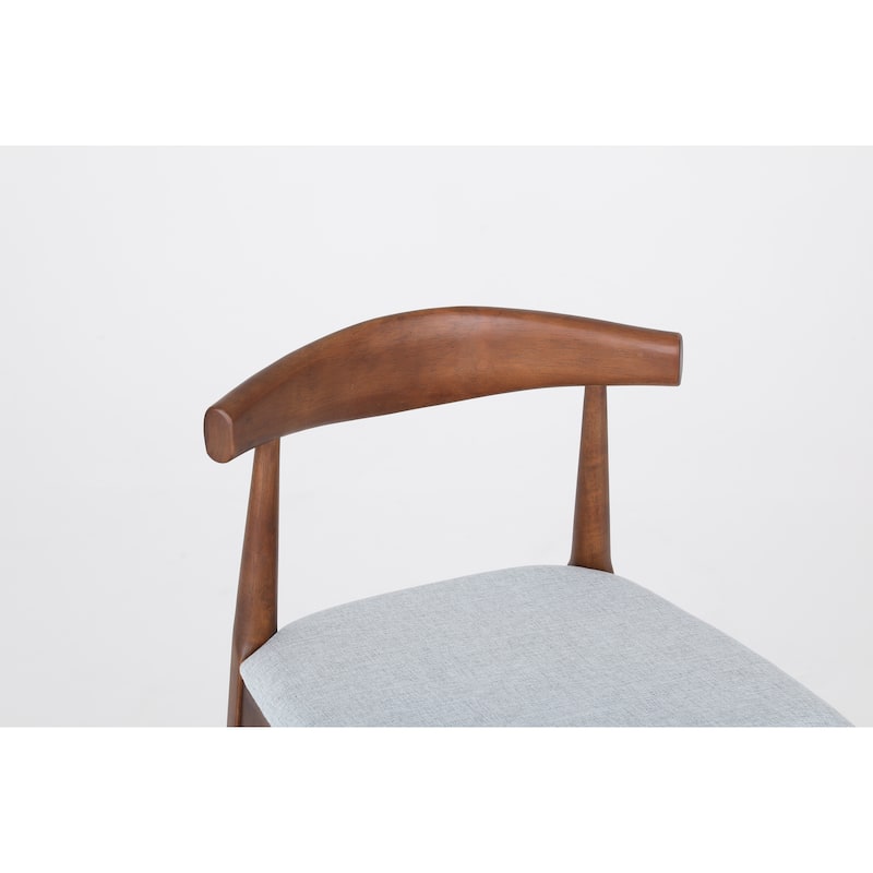 Mid-Century Modern Design Solid Wood 24" Counter Stools, Upholstered Counter Stools with Wood Legs