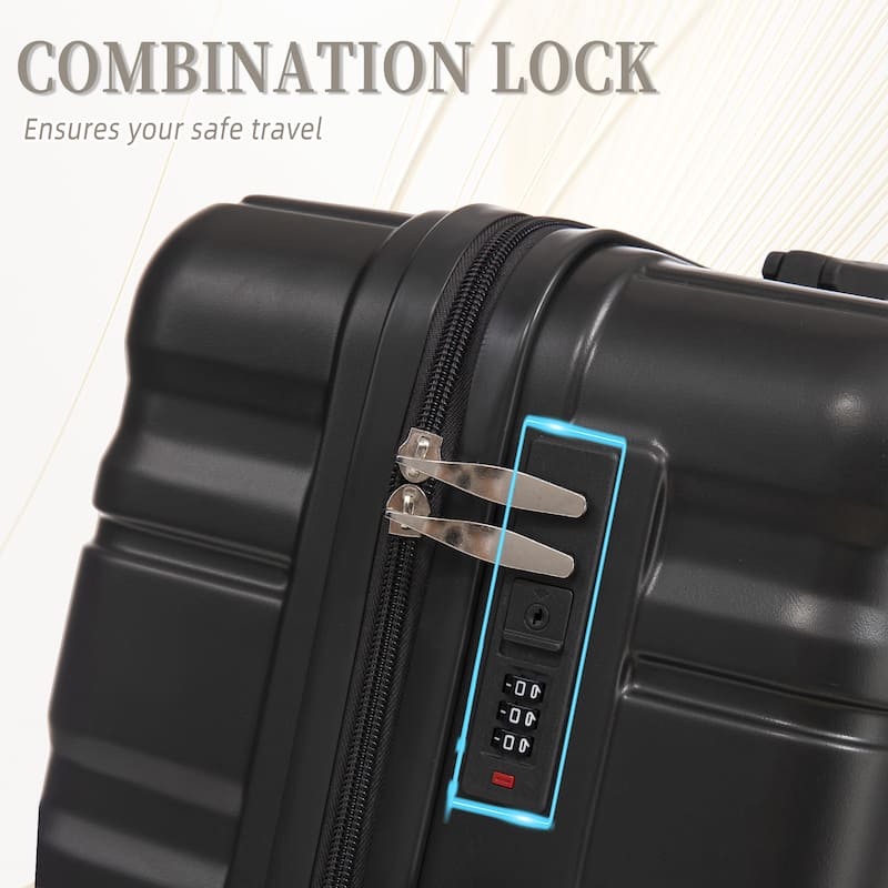 3PCS ABS Carry on Suitcase with Combination Lock