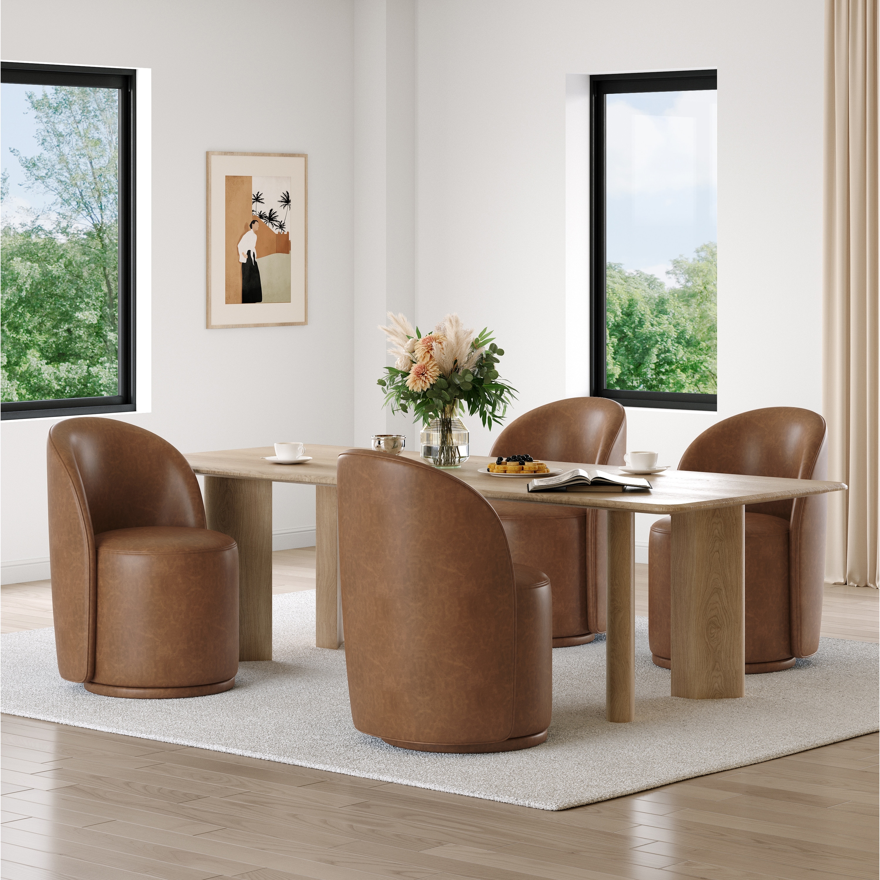 23.5" Wide Swivel Side Chair for Dining Room, Living Room