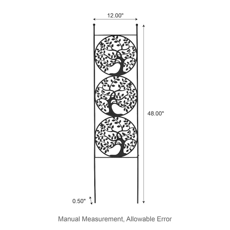 4 Pack Outdoor Metal Panel Garden Trellises for Climbing Plants with Stakes By Glitzhome