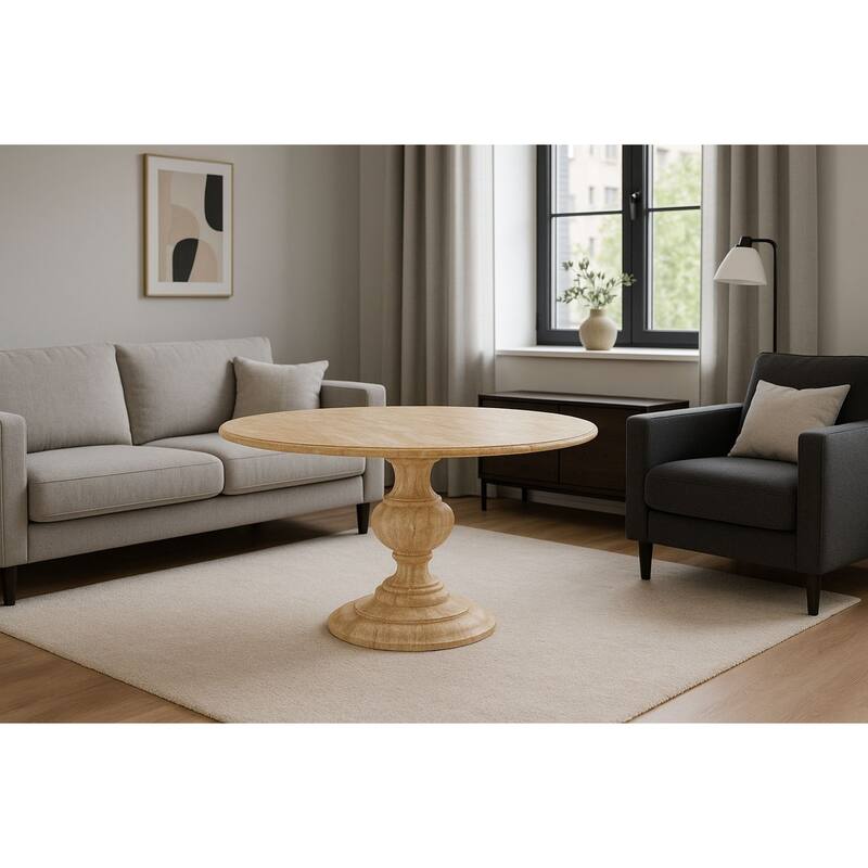 Mangolia Dining Table (Large: 60"W x 60"D x 30"H) - White Wash