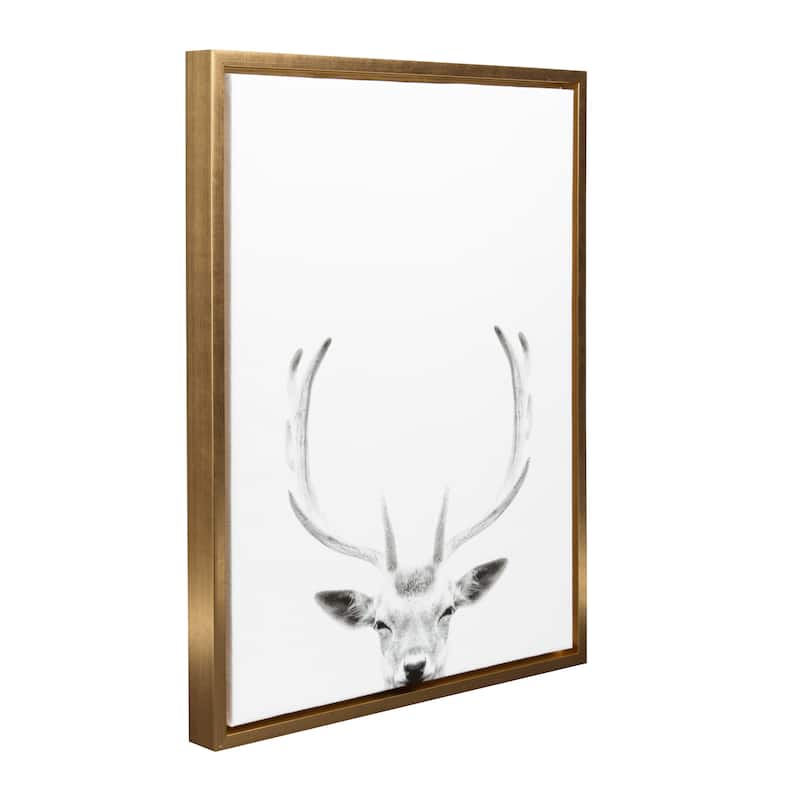 Kate and Laurel Sylvie Deer Portrait Framed Canvas by Simon Te Tai