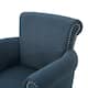 Brice Contemporary Scroll Arm Club Chair with Nailhead Trim by Christopher Knight Home