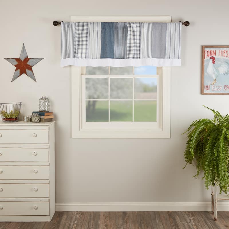 Sawyer Mill Ticking Stripe Balloon Valance - Balloon Valance 60x15 - Balloon Valance 60x15