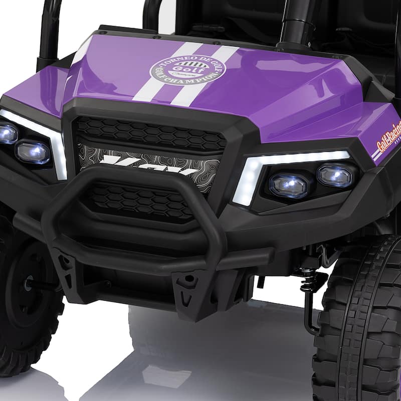 24V XL Kids Electric Ride on Track 20in Wide Seat,Removable Sunshade, Dual-Motor Drive,4-Wheel Spring Suspension,age:3-8
