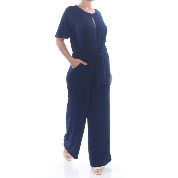 navy short sleeve jumpsuit