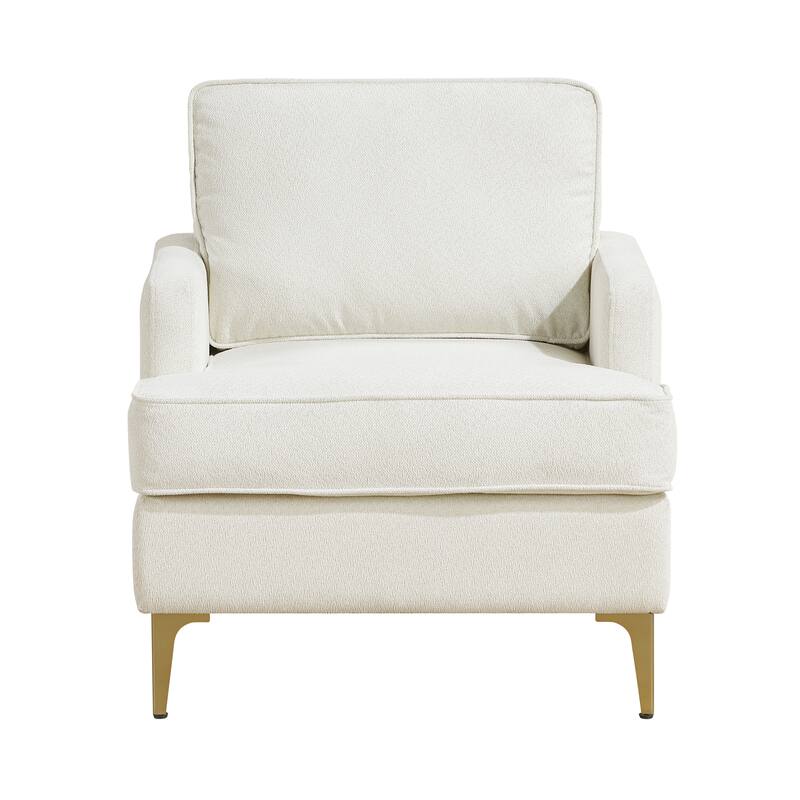 Grove 28.5" Chenille Accent Chair - Brushed Gold Finish Metal Legs