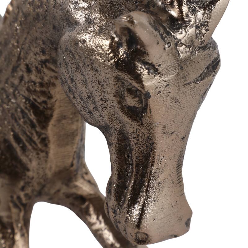 Decorative Horse Figurine Sculpture on Marble Base - 13.5"