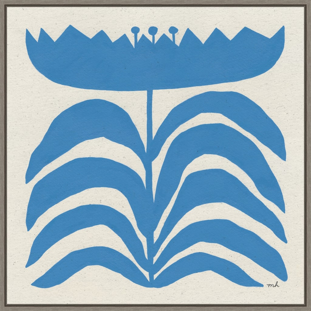 Delighted III Blue by Moira Hershey Framed Canvas Wall Art Print