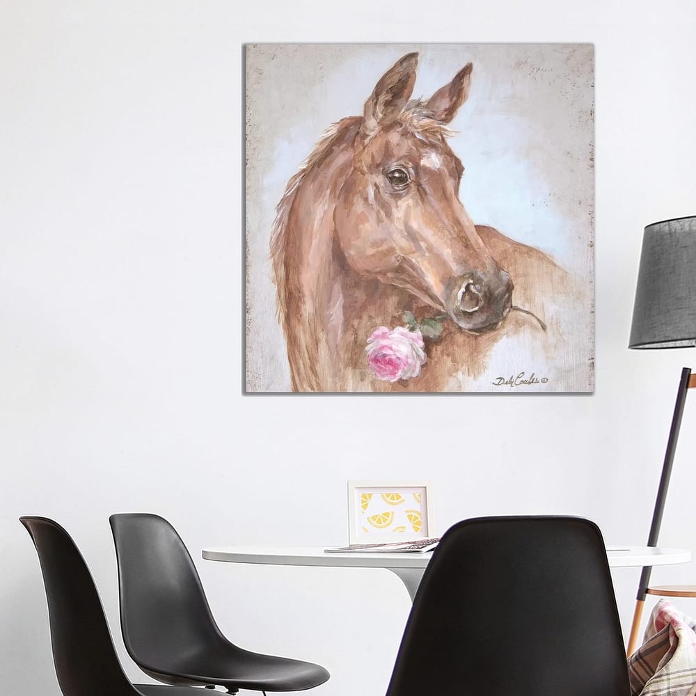 iCanvas "Horse With Rose" by Debi Coules Canvas Print