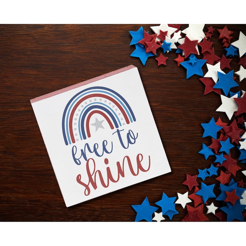 Free To Shine Fourth of July Shelf Block