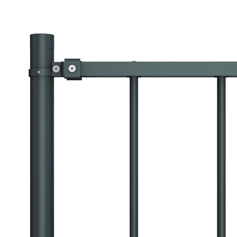 vidaXL Fence Panel with Posts Powder-coated Steel 5.9 ft x 4.1/2.5/3.3 ft