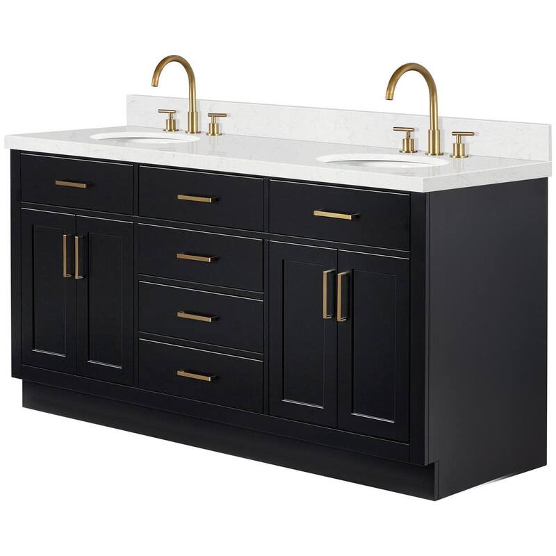 Ariel T066DCQOVO Hepburn 66" Free Standing Double Oval Basin Vanity