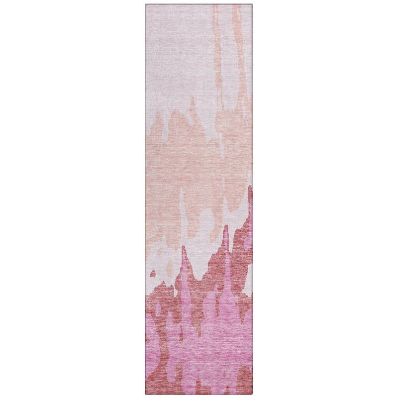 Machine Washable Indoor/ Outdoor Modern Abstract Chantille Rug