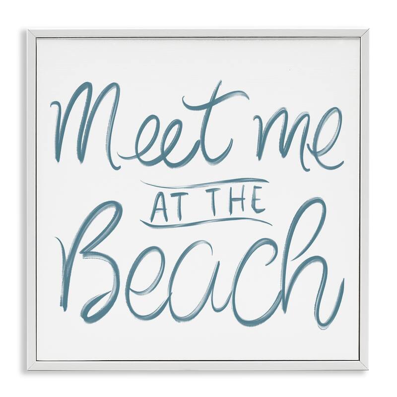 Stupell Minimal Meet At Beach Framed Giclee Art Design By SunDance Group - 24 x 24 - White