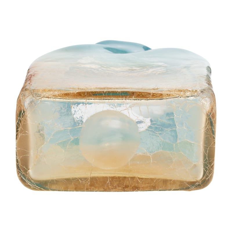 Sagebrook Home Artisan Glass Teal and Apricot Coastal Vase