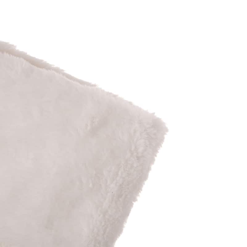 Glitzhome White Plush with Snowflake Christmas Stocking - 21"L