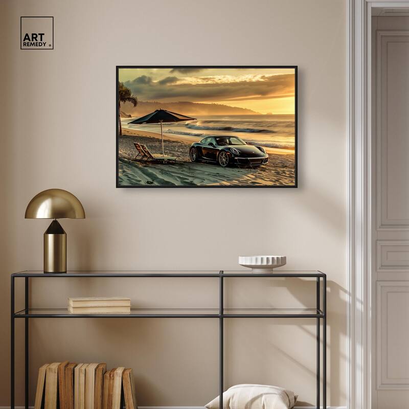 Lovely Sunset Beach Drive Canvas by Art Remedy
