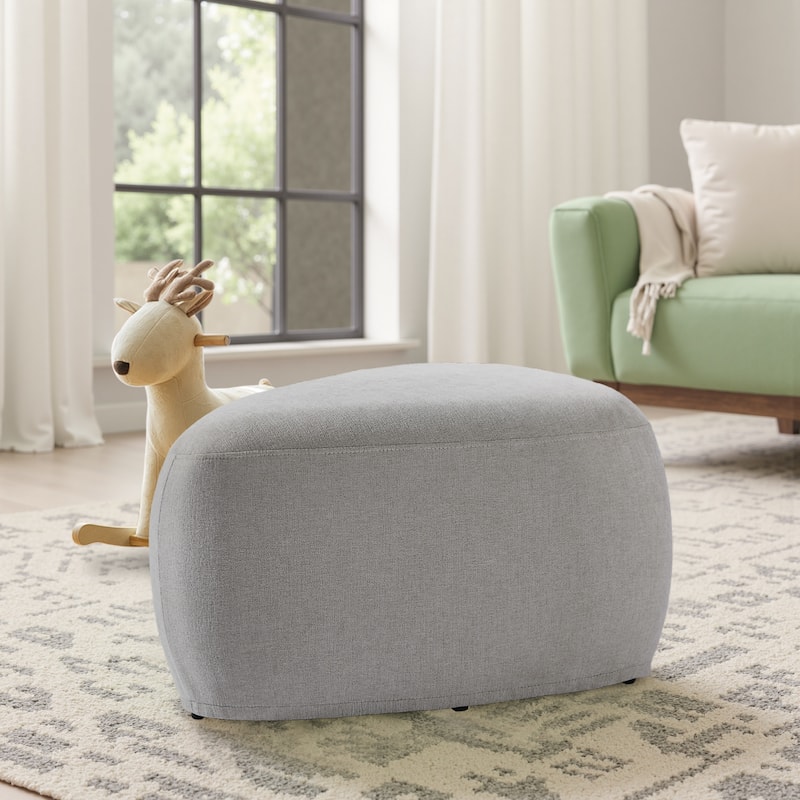 Bonnie 26"/43" W Chenille Small/ Oversized Triangular Cheese Ottoman - Small:26.4"×20"×16" - Light Grey