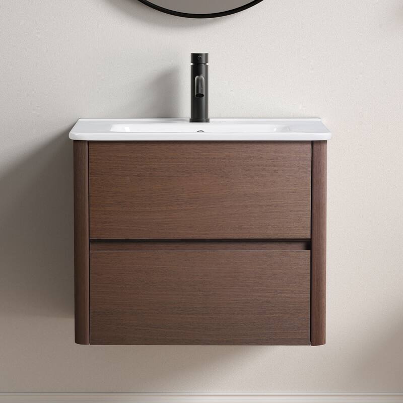 Wall Mounted Floating Single Bathroom Vanity, Without Sink
