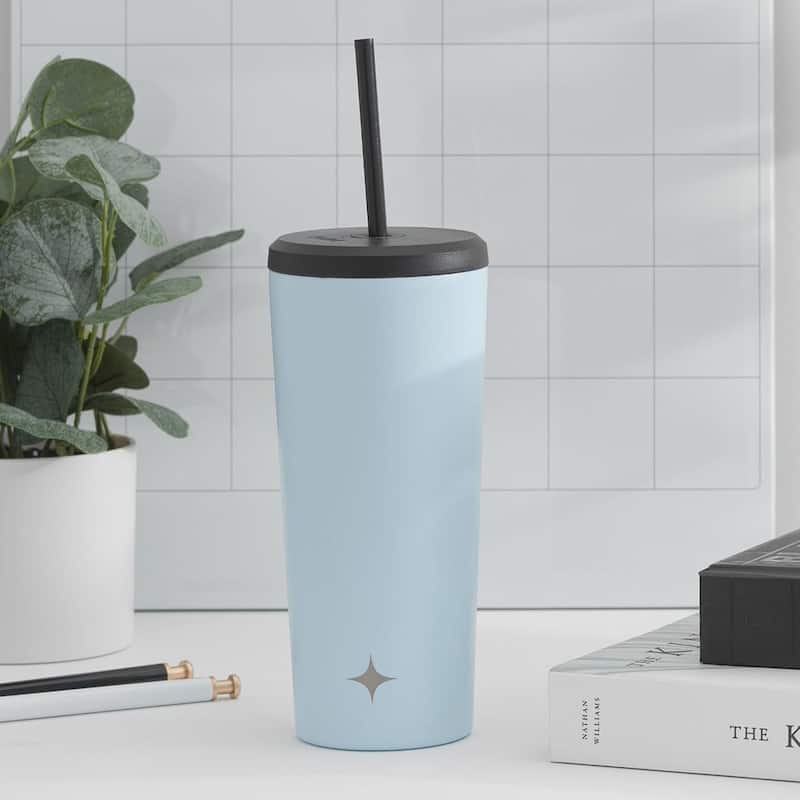 JoyJolt Vacuum Insulated Stainless Steel Tumbler Bottle with Flip Lid and Straw - 24 oz - 24 oz