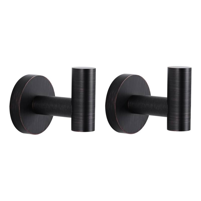 WOWOW Stainless Steel J-Hook Robe/Towel Hook 2 PCS - Oil Rubbed Bronze